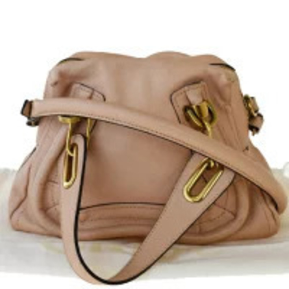 Chloe Paraty Handbag Shoulder Bag Pink Leather